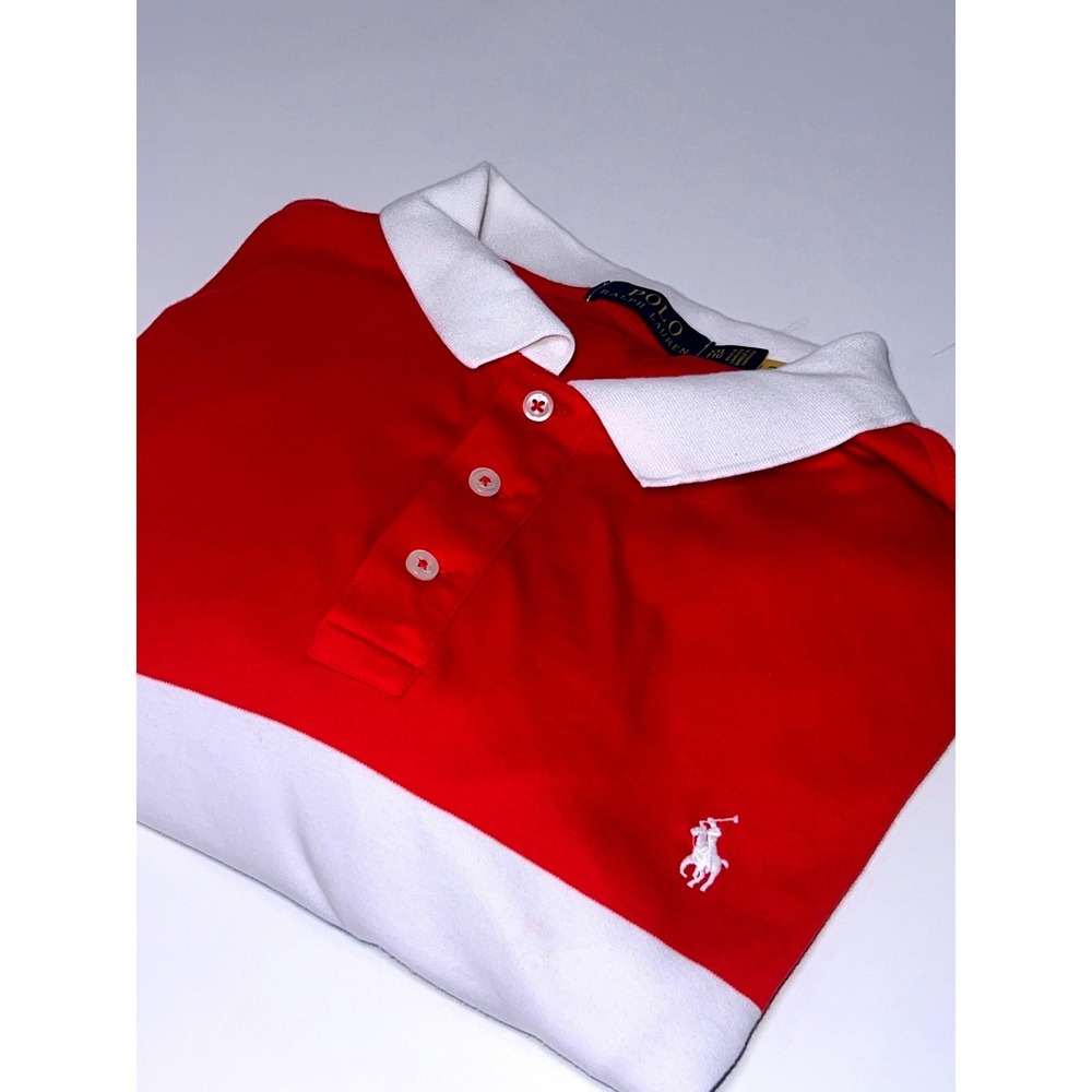 Polo Ralph Lauren Polo Shirt Mens XXL Red White Blue Colorblock S/S Soft Classic